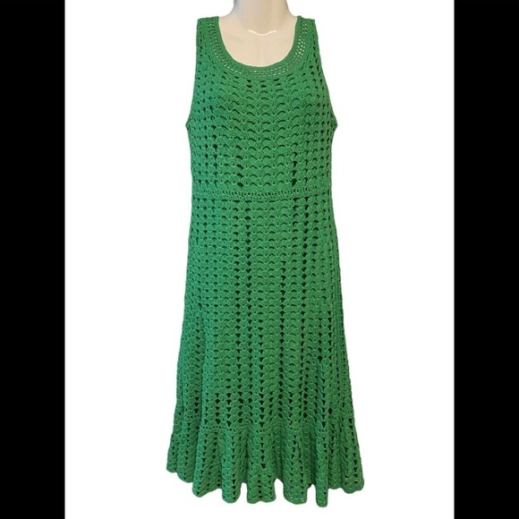 INC Interantional Concepts Dress Crochet Green - Picture 1 of 9